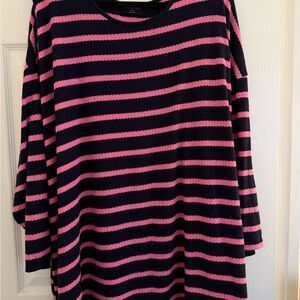 Lane Bryant Navy and Pink Oversized Sweater - 26/28